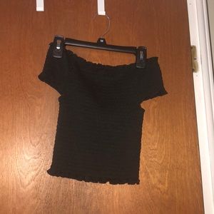 black, off the shoulder top